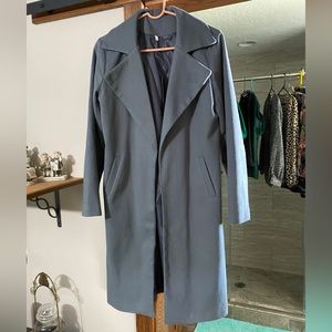 Grey lightweight dress coat with side pockets